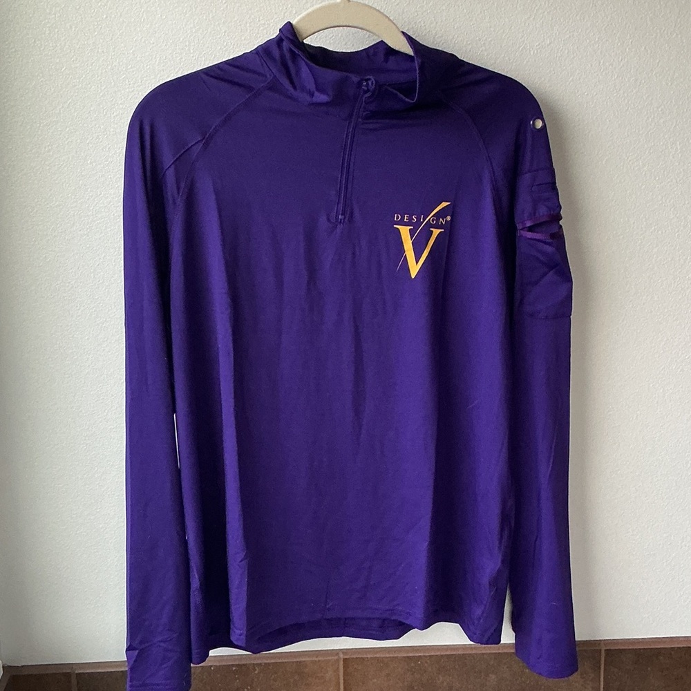 Purple Long Sleeve Running Shirt with Logo